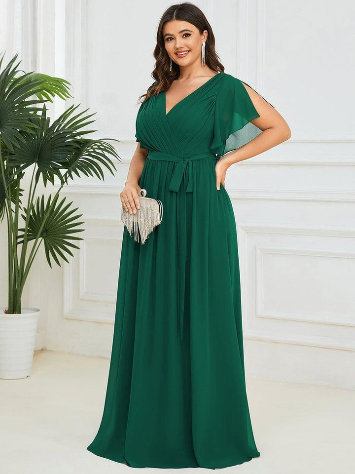 Dame | Abendkleid Damen Maxi A-Linie Elegant - Chiffon