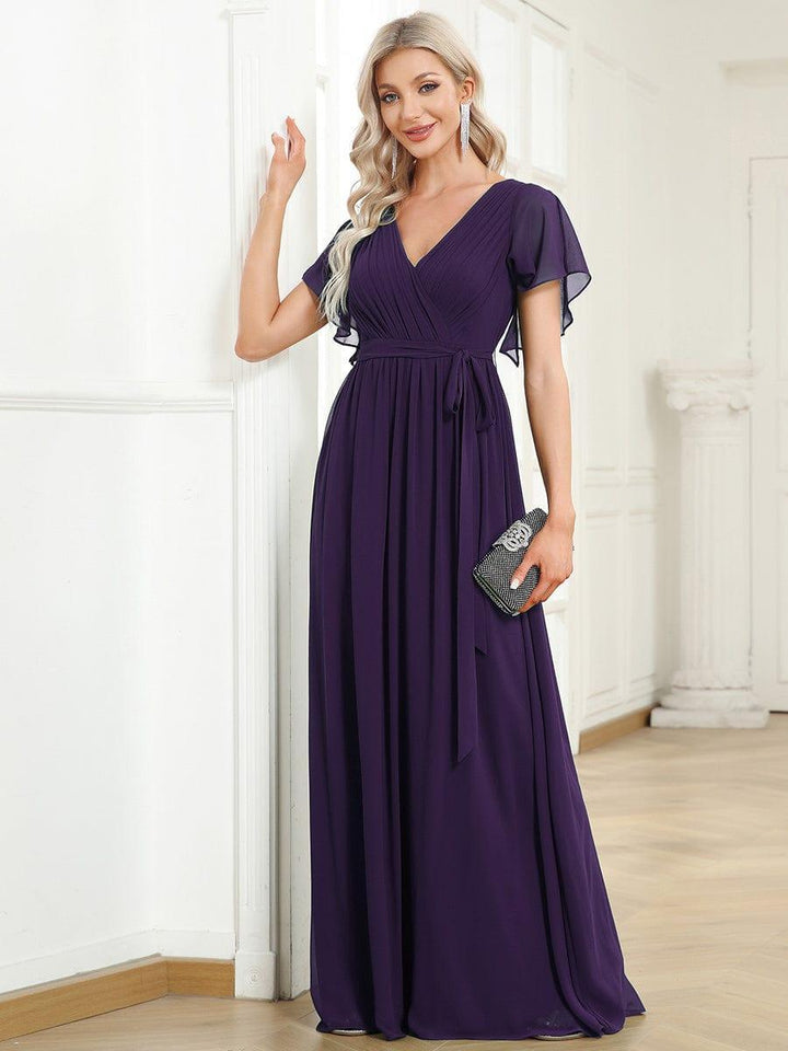 Dame | Abendkleid Damen Maxi A-Linie Elegant - Chiffon