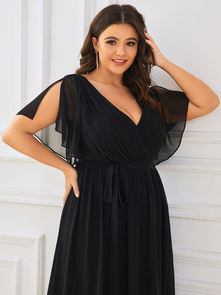 Dame | Abendkleid Damen Maxi A-Linie Elegant - Chiffon