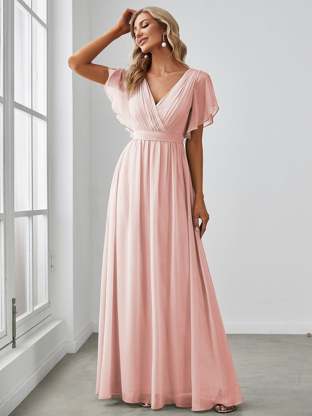 Dame | Abendkleid Damen Maxi A-Linie Elegant - Chiffon