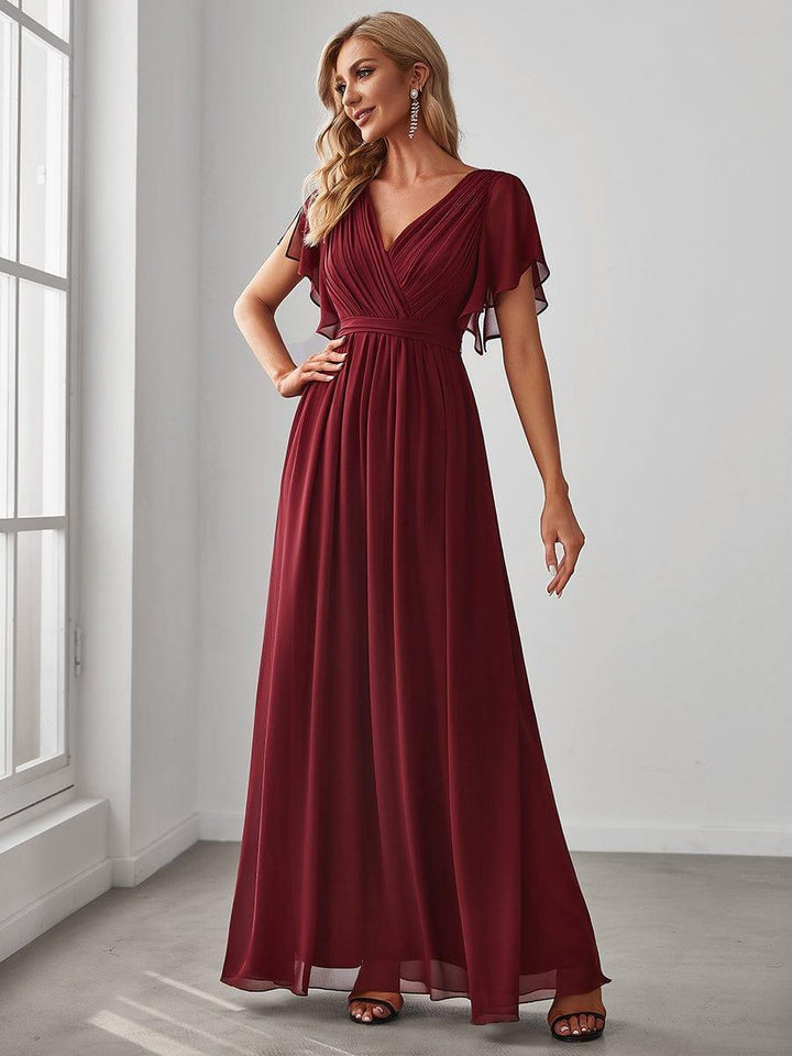 Dame | Abendkleid Damen Maxi A-Linie Elegant - Chiffon