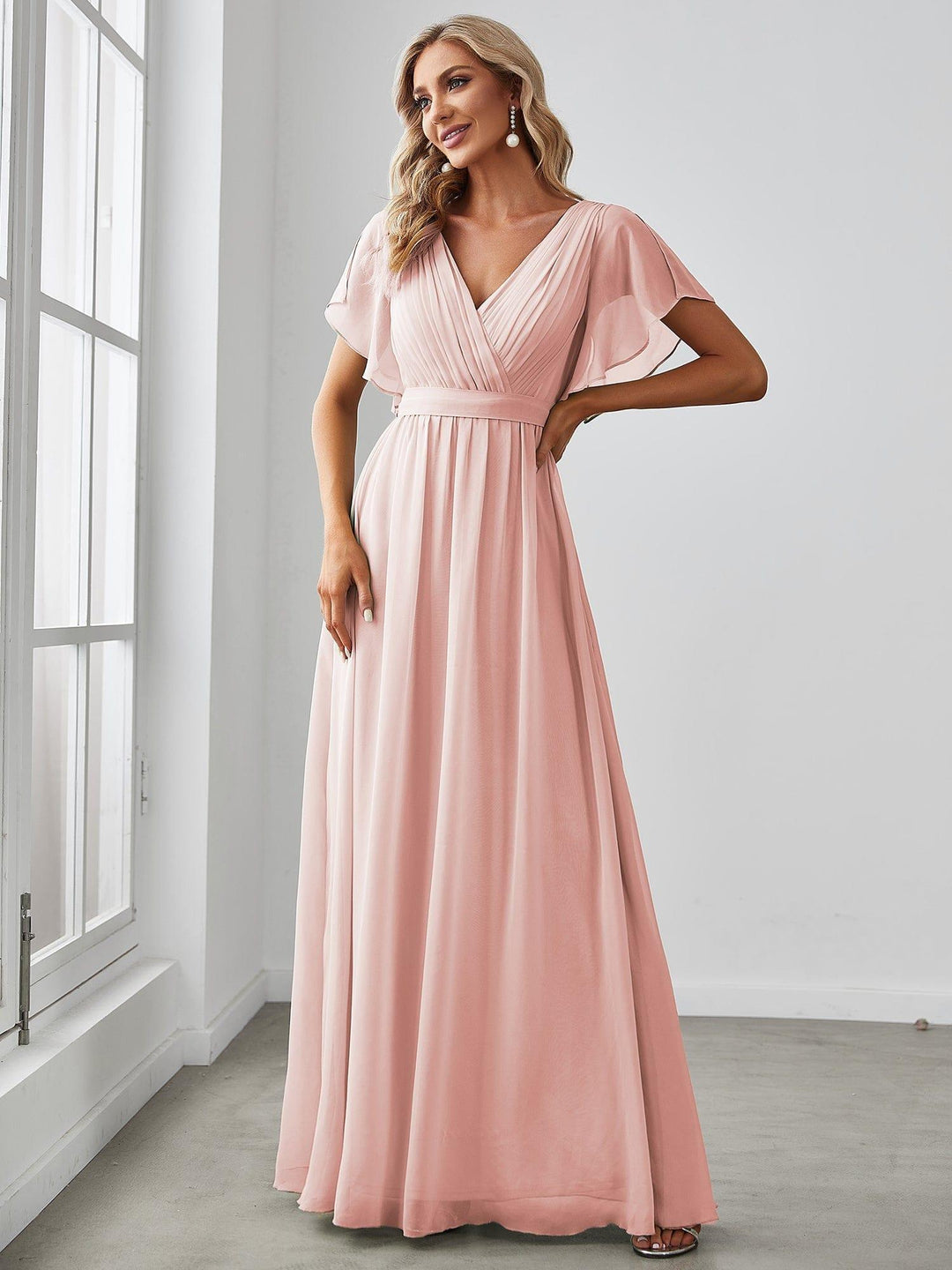Dame | Abendkleid Damen Maxi A-Linie Elegant - Chiffon