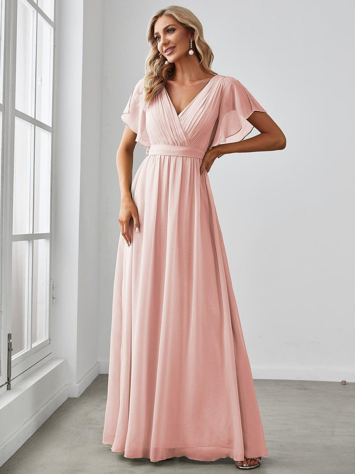 Dame | Abendkleid Damen Maxi A-Linie Elegant - Chiffon