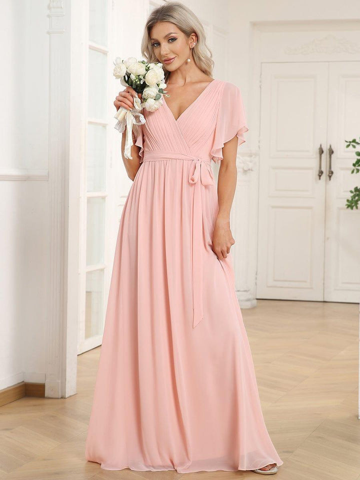 Dame | Abendkleid Damen Maxi A-Linie Elegant - Chiffon
