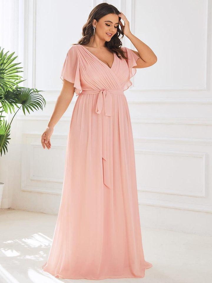 Dame | Abendkleid Damen Maxi A-Linie Elegant - Chiffon