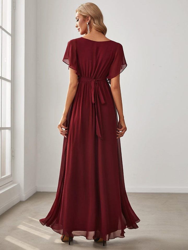 Dame | Abendkleid Damen Maxi A-Linie Elegant - Chiffon