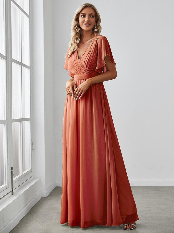 Dame | Abendkleid Damen Maxi A-Linie Elegant - Chiffon