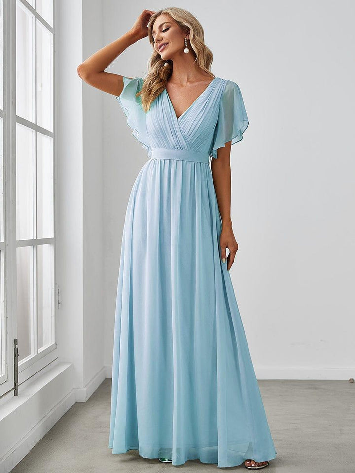 Dame | Abendkleid Damen Maxi A-Linie Elegant - Chiffon