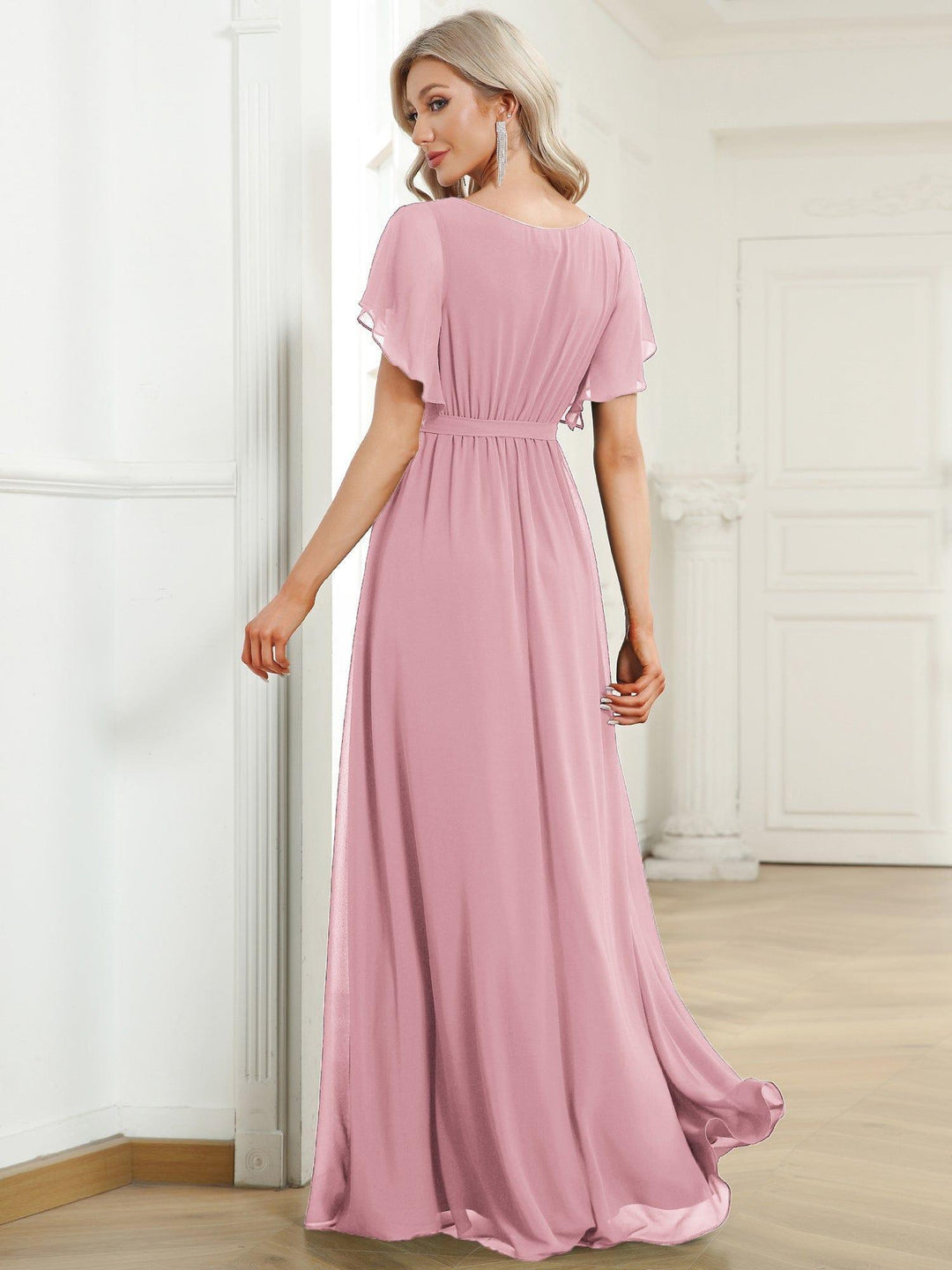 Dame | Abendkleid Damen Maxi A-Linie Elegant - Chiffon