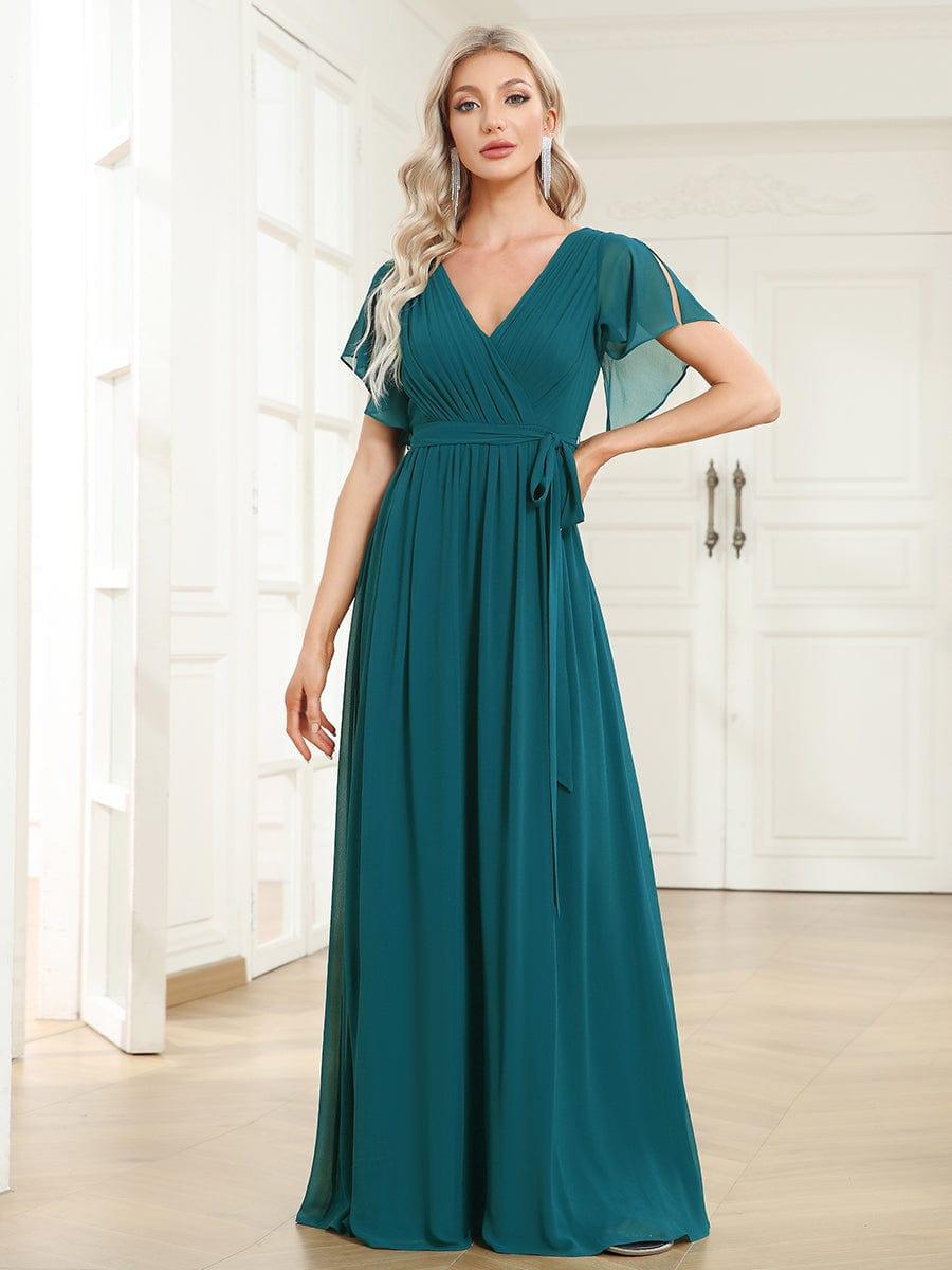 Dame | Abendkleid Damen Maxi A-Linie Elegant - Chiffon