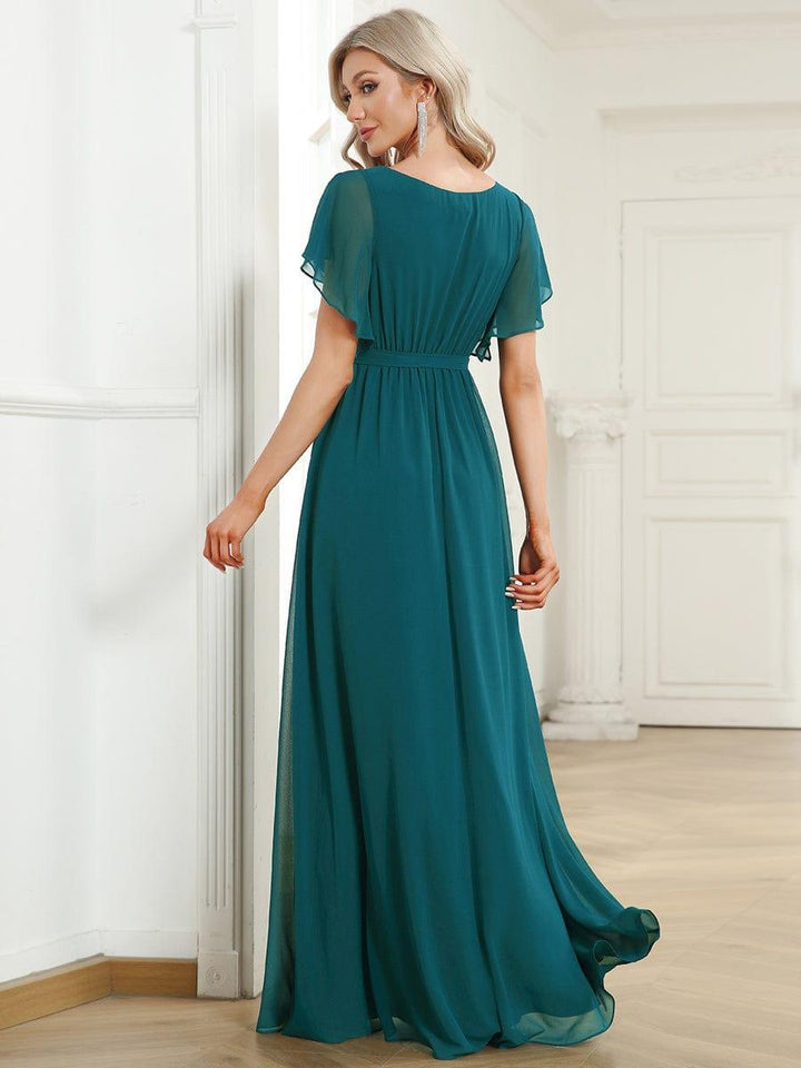 Dame | Abendkleid Damen Maxi A-Linie Elegant - Chiffon