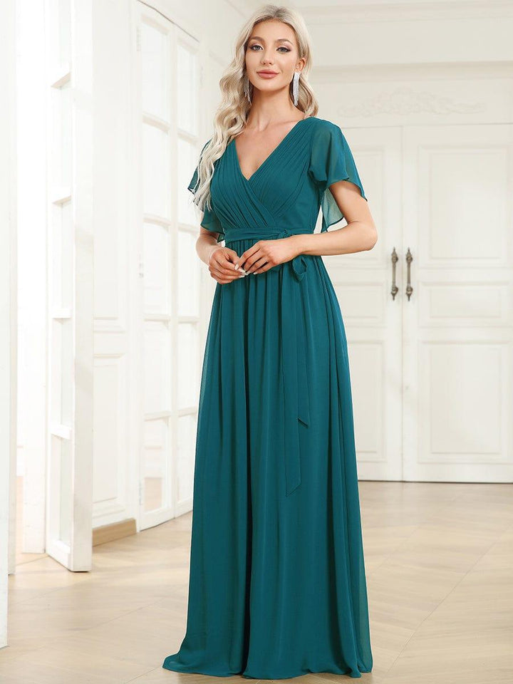 Dame | Abendkleid Damen Maxi A-Linie Elegant - Chiffon