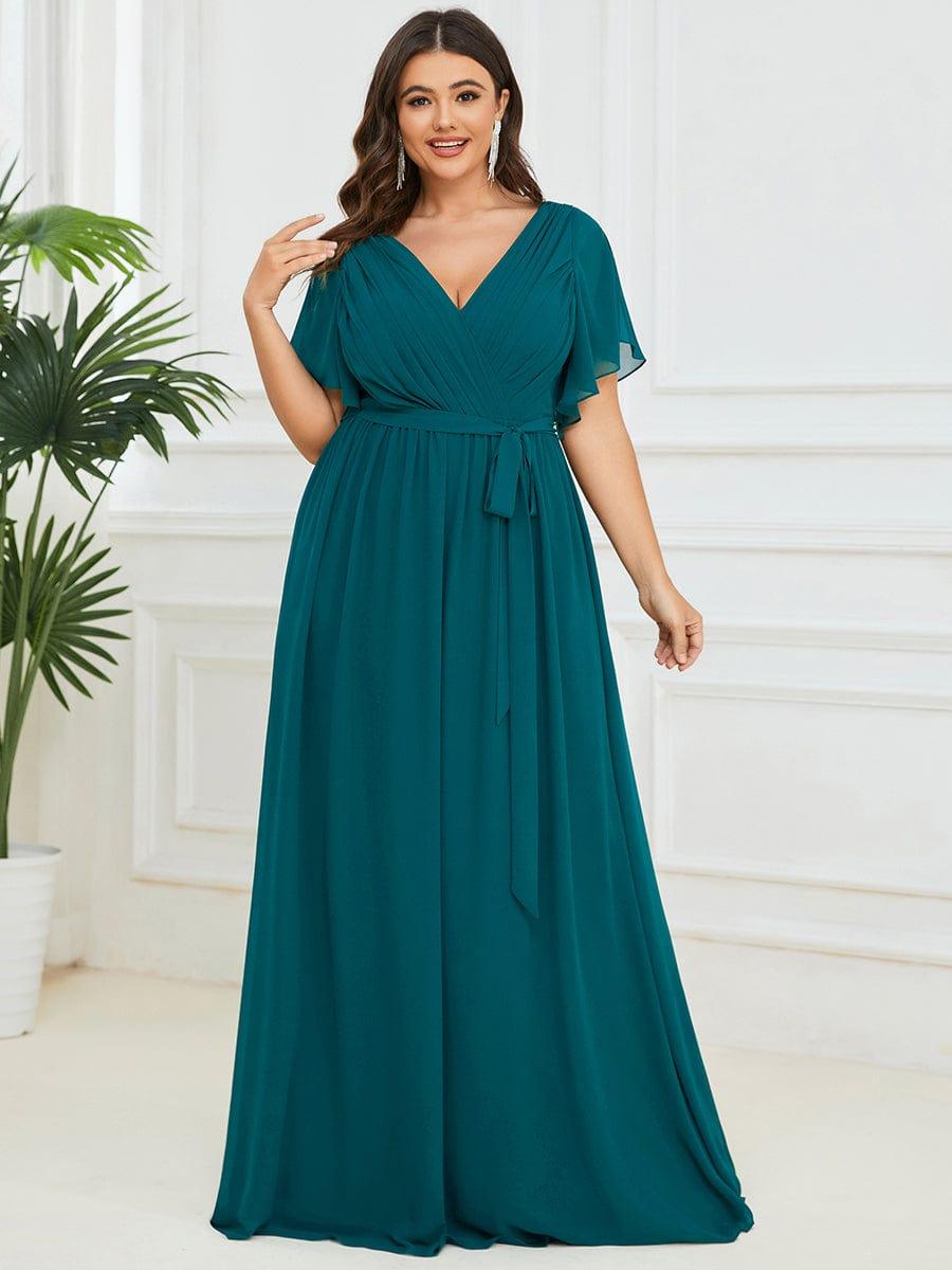 Dame | Abendkleid Damen Maxi A-Linie Elegant - Chiffon