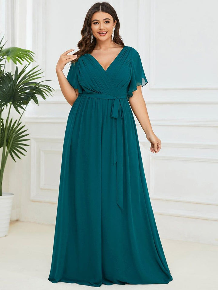Dame | Abendkleid Damen Maxi A-Linie Elegant - Chiffon