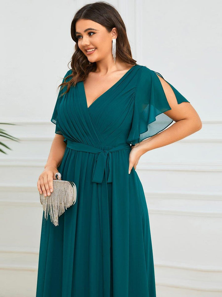 Dame | Abendkleid Damen Maxi A-Linie Elegant - Chiffon