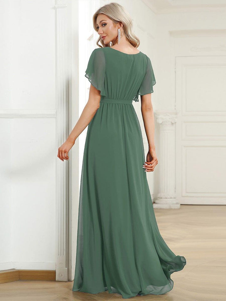 Dame | Abendkleid Damen Maxi A-Linie Elegant - Chiffon