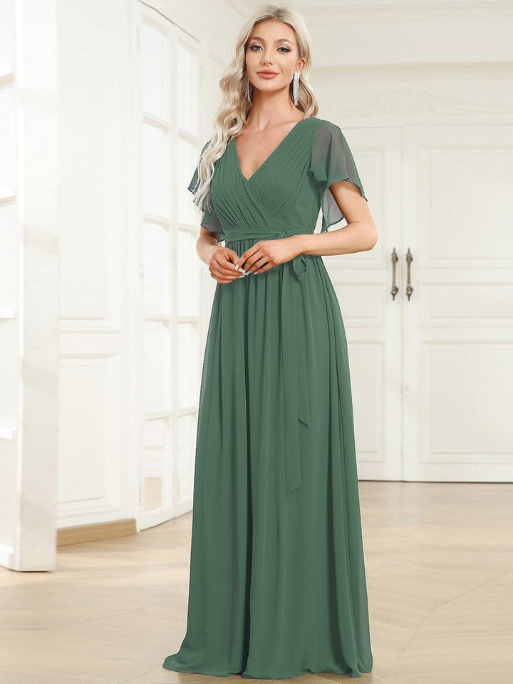 Dame | Abendkleid Damen Maxi A-Linie Elegant - Chiffon