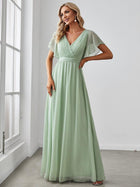 Dame | Abendkleid Damen Maxi A-Linie Elegant - Chiffon