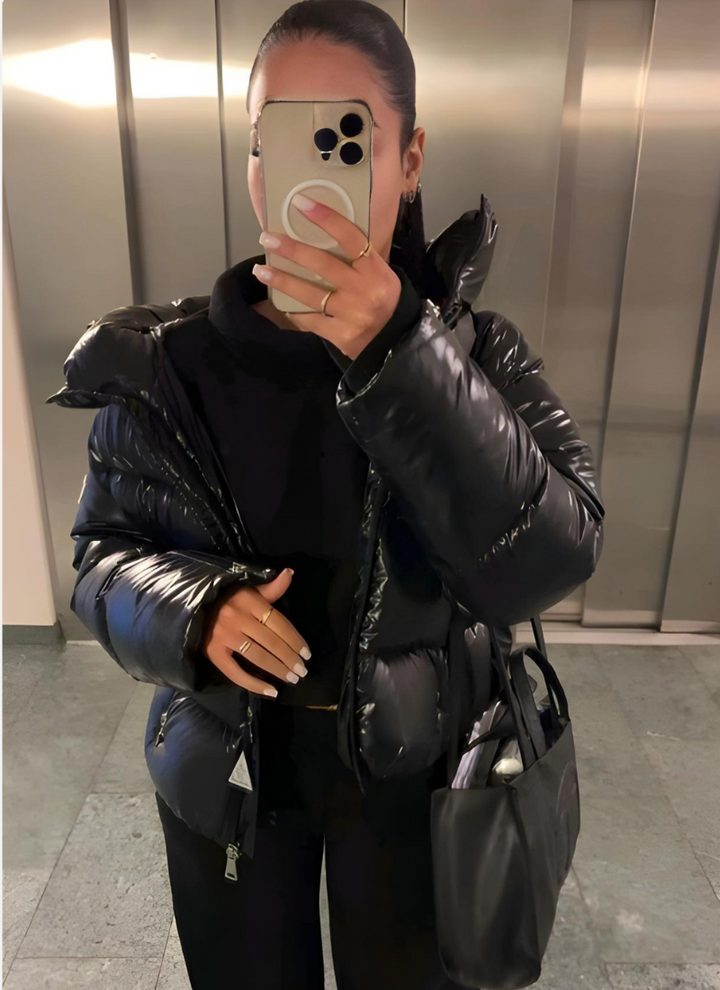 Kinley | Damen Pufferjacke mit Kapuze und Reißverschluss