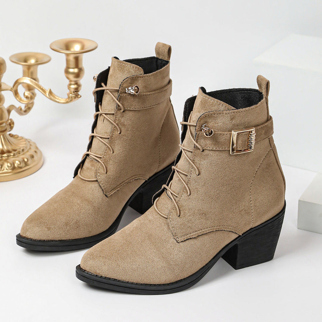 Schnürstiefeletten für Damen mit Blockabsatz und hohem Tragekomfort