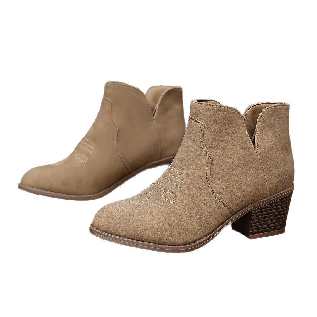 Bottines pour femmes à talon carré et coupe confortable
