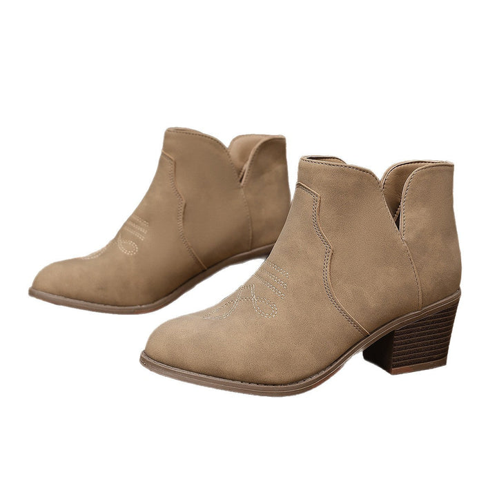Bottines pour femmes à talon carré et coupe confortable