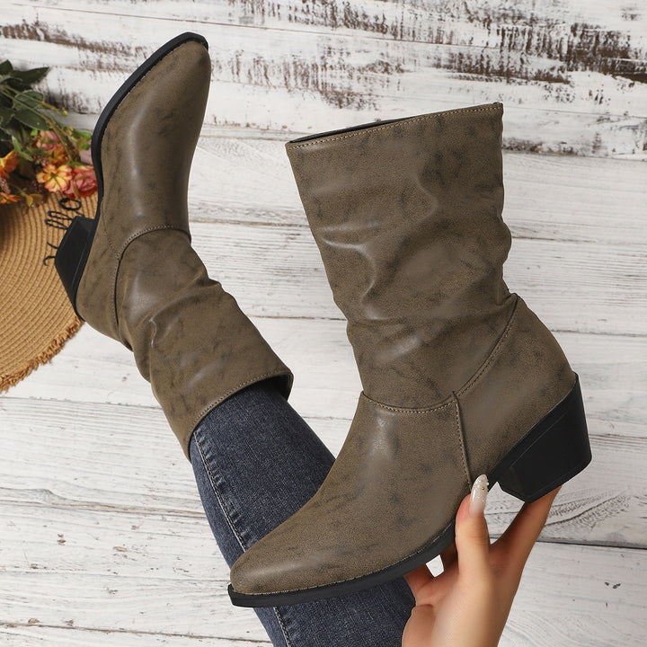 Lässige Stiefeletten für Damen mit Blockabsatz, pflegeleicht