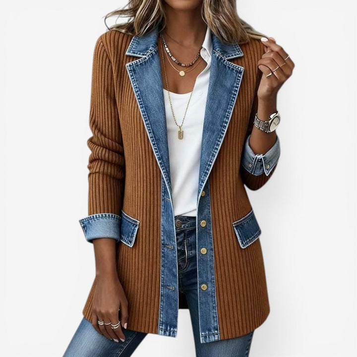 Elaine | Veste élégante avec col superposé et bouton