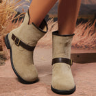 Bottines pour femme à décolleté en V, bride et boucle