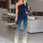 Fayenne - Ein Schulter Retro Disco Jumpsuit