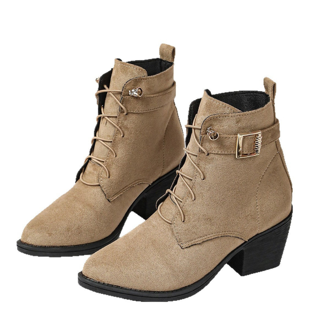 Schnürstiefeletten für Damen mit Blockabsatz und hohem Tragekomfort