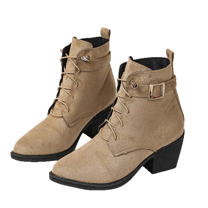 Schnürstiefeletten für Damen mit Blockabsatz und hohem Tragekomfort