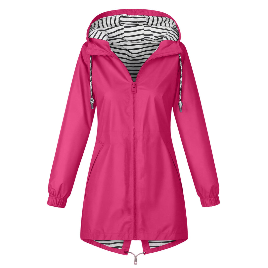 Damen Outdoor Regenjacke mit Kapuze – Wasserdichter Windbreaker für Freizeit, Wandern und den Alltag