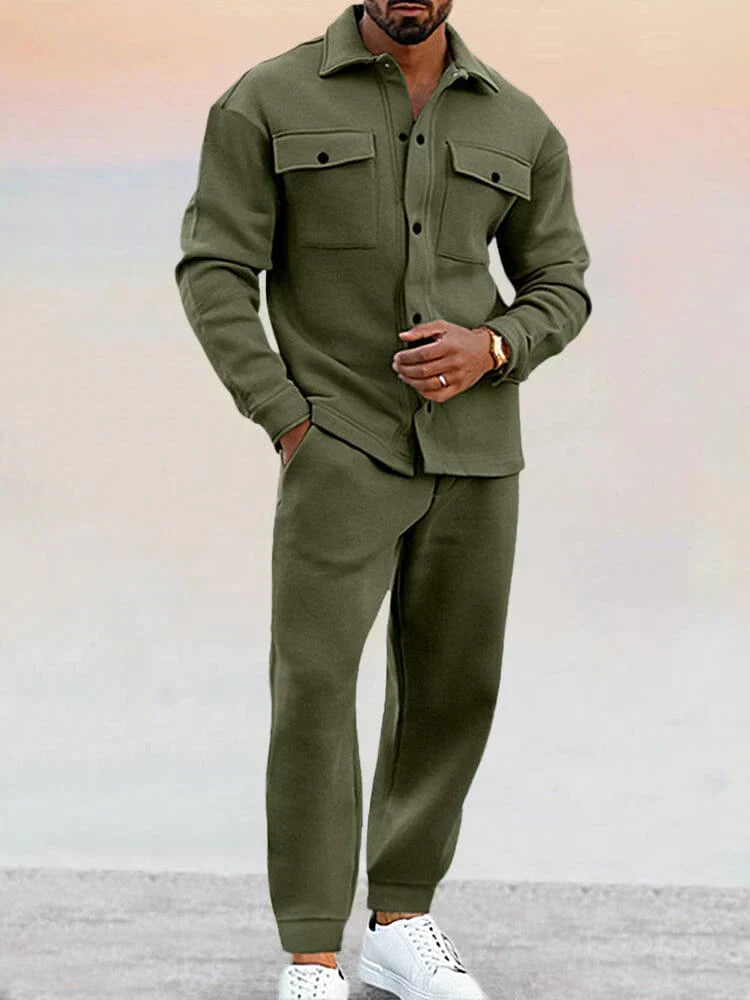Ensemble décontracté Co-ord Surchemise Structurée &amp; Pantalon Fuselé Homme
