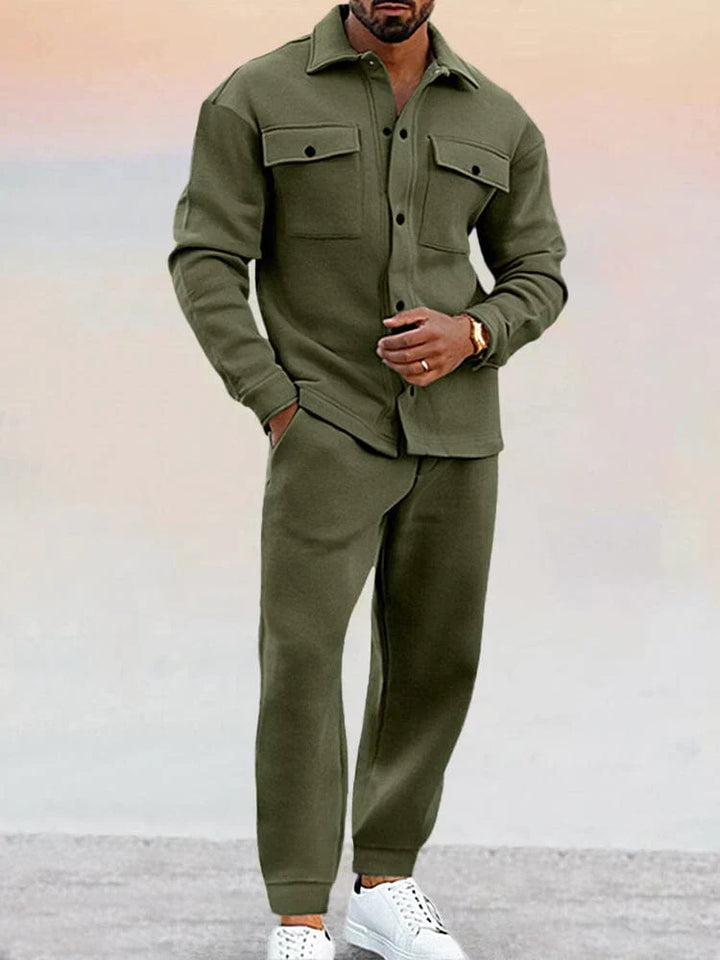 Ensemble décontracté Co-ord Surchemise Structurée &amp; Pantalon Fuselé Homme