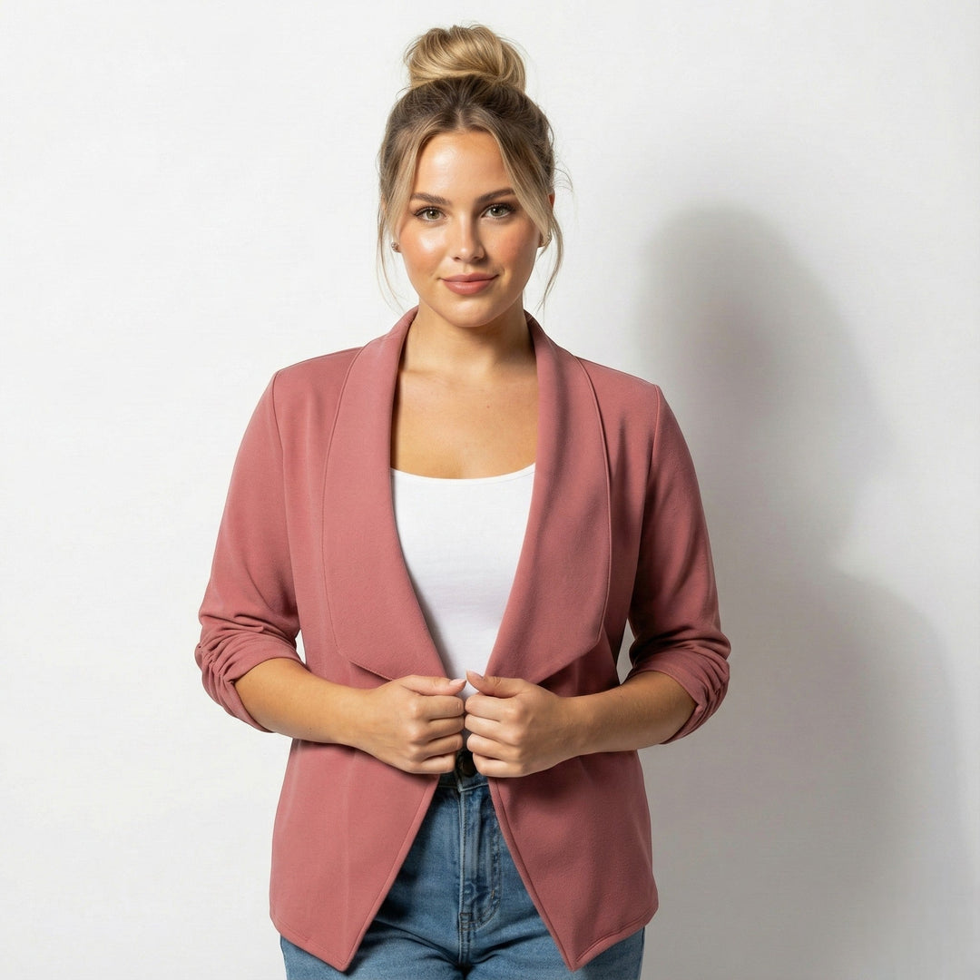 Offener Blazer mit Drapiertem Revers