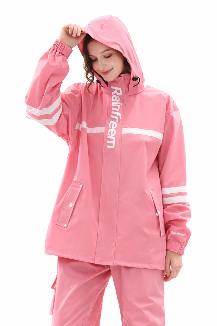 Damen Wasserdichtes Regenanzug mit Kapuze – Regenjacke und Regenhose Set | Blossom