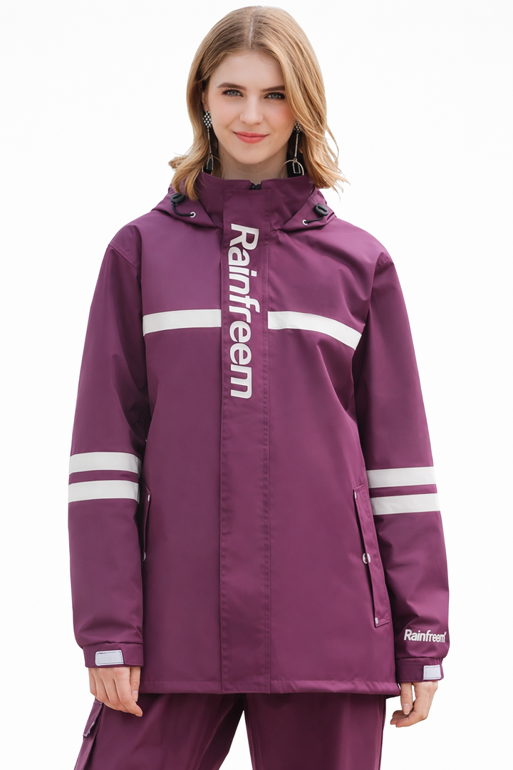 Damen Wasserdichtes Regenanzug mit Kapuze – Regenjacke und Regenhose Set | Blossom