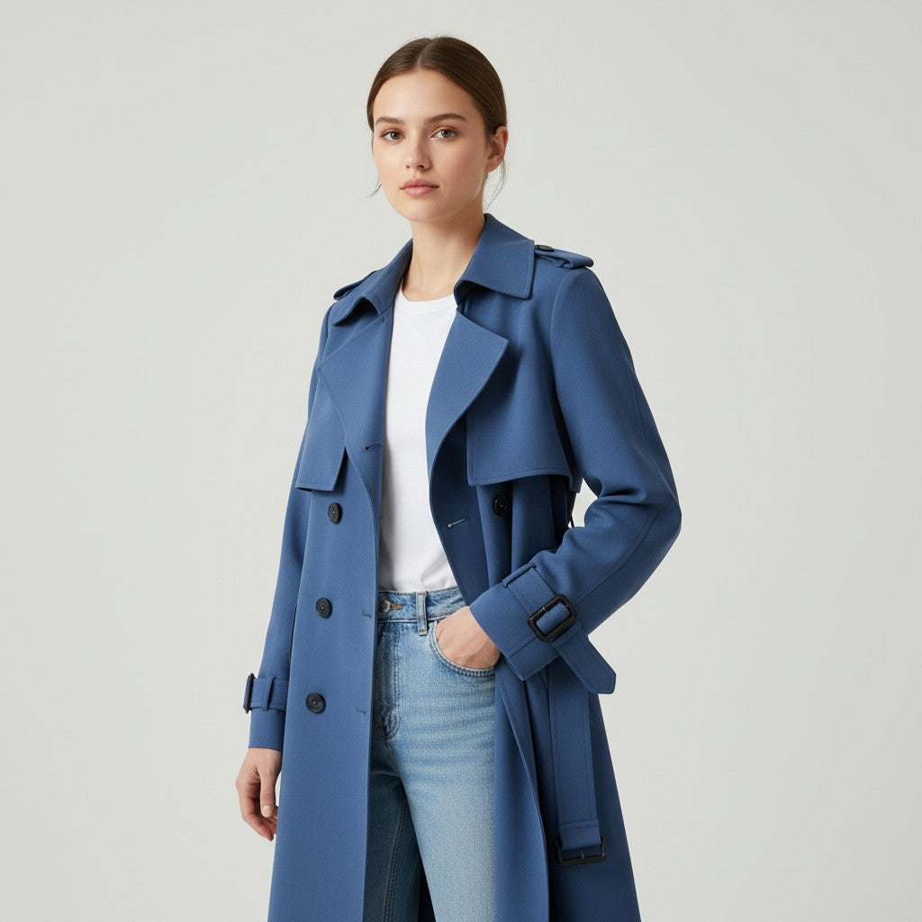 Trenchcoat Damen - Gürtelter Baumwoll-Trenchcoat