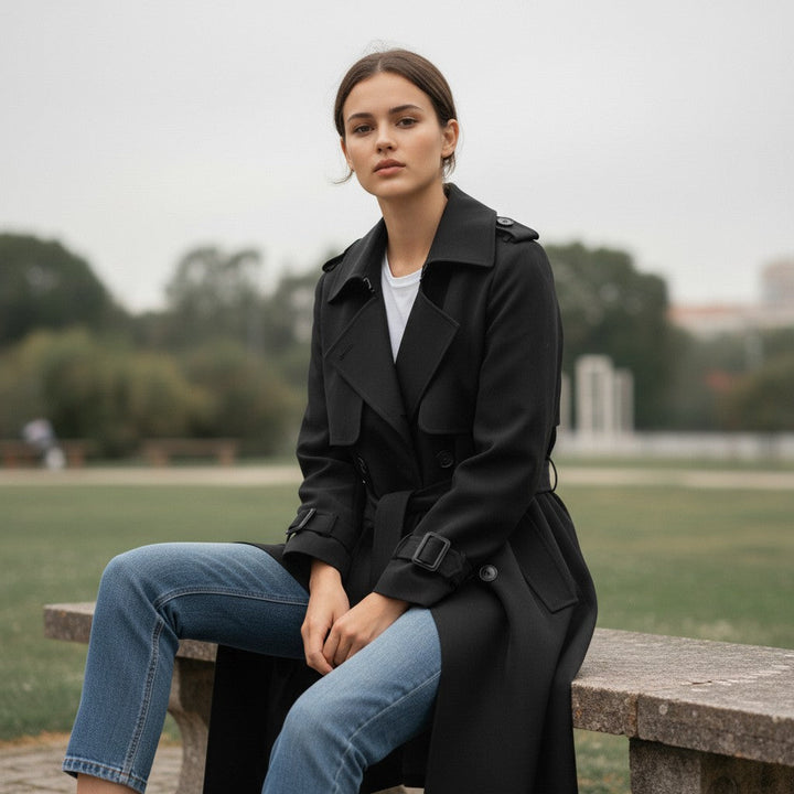 Trenchcoat Damen - Gürtelter Baumwoll-Trenchcoat
