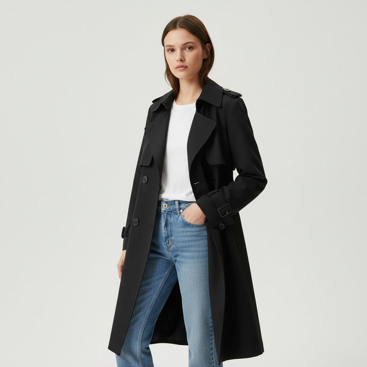 Trenchcoat Damen - Gürtelter Baumwoll-Trenchcoat