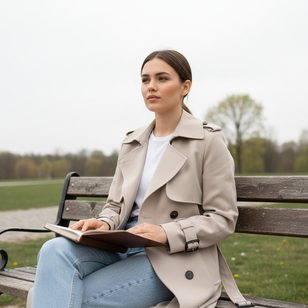 Trenchcoat Damen - Gürtelter Baumwoll-Trenchcoat
