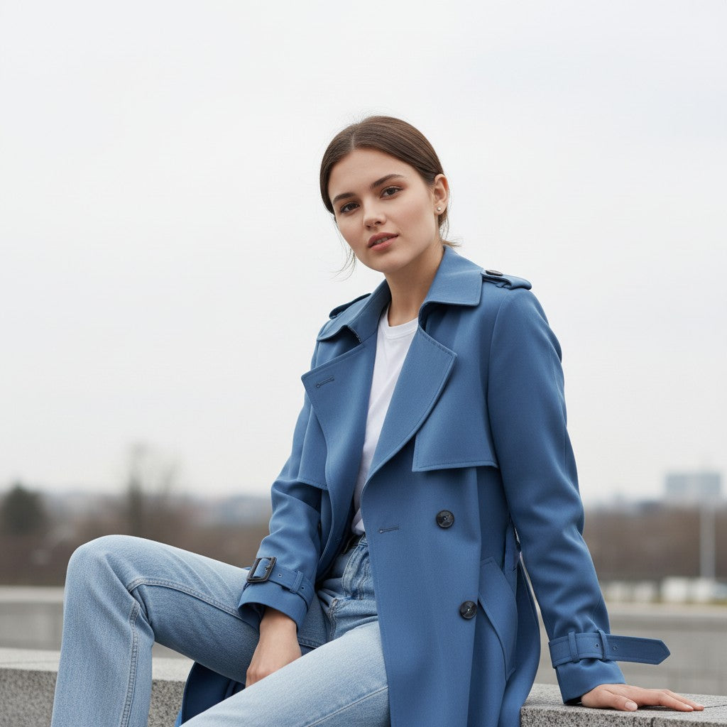 Trenchcoat Damen - Gürtelter Baumwoll-Trenchcoat