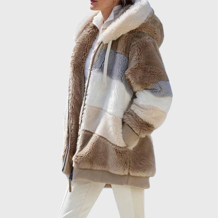 Sofia | Elegante mehrfarbige warme Pufferjacke