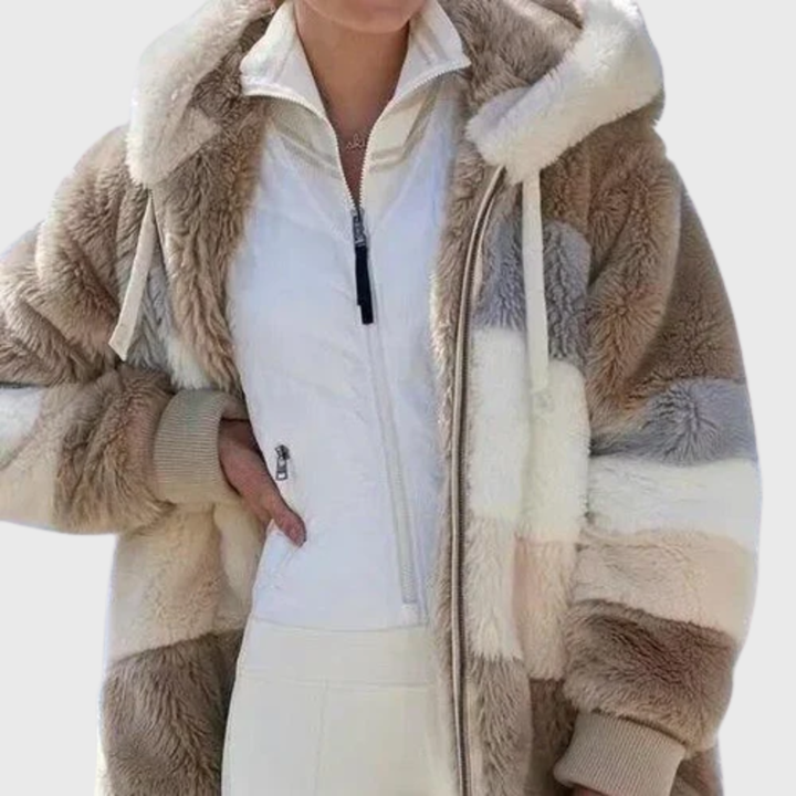 Sofia | Elegante mehrfarbige warme Pufferjacke