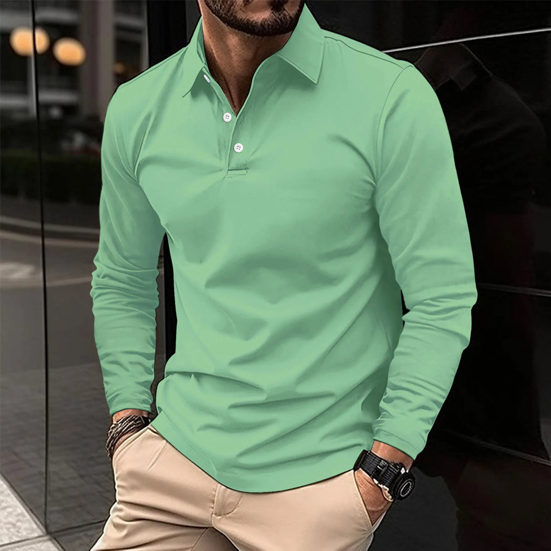 Gideon | Classic Long Sleeve Polo Shirt