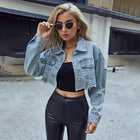 Kennedi | Damen kurze Jacke mit Knopfverschluss, kurze Passform