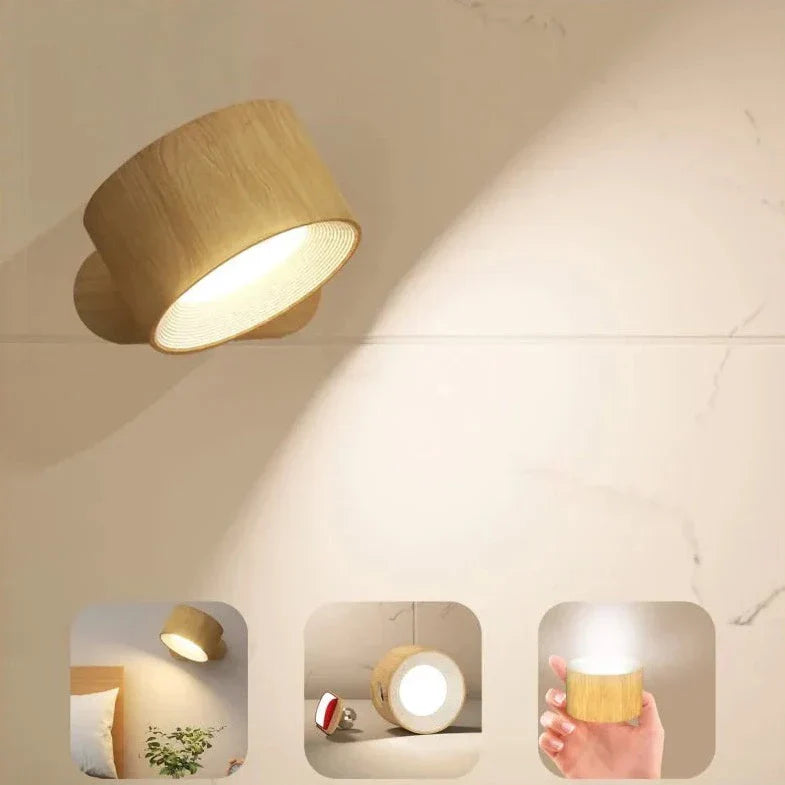 Multifunctional Wireless Wall Lamp Rechargeable &amp; Dimmable with 360° Rotation