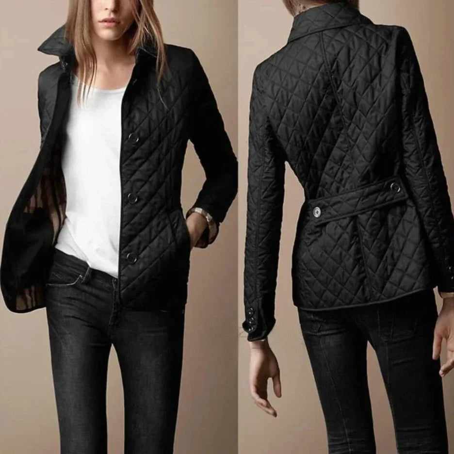 Damen Steppjacke mit Rautensteppung und Slim Fit, leichte Isolierung