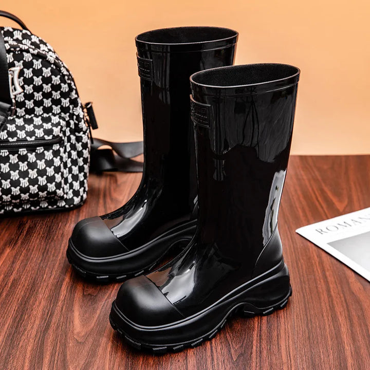 Bottes de pluie pour femme avec semelle antidérapante